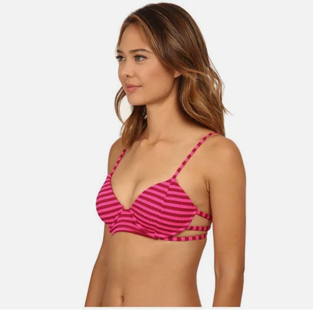 Lvolcom Broken Lines Triangle Bikini Top In Fiest… - image 2